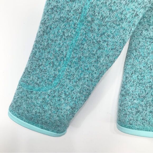 Patagonia Mint Green Gray Mottled Quarter Zip Knit Fleece Pullover - Picture 6 of 14